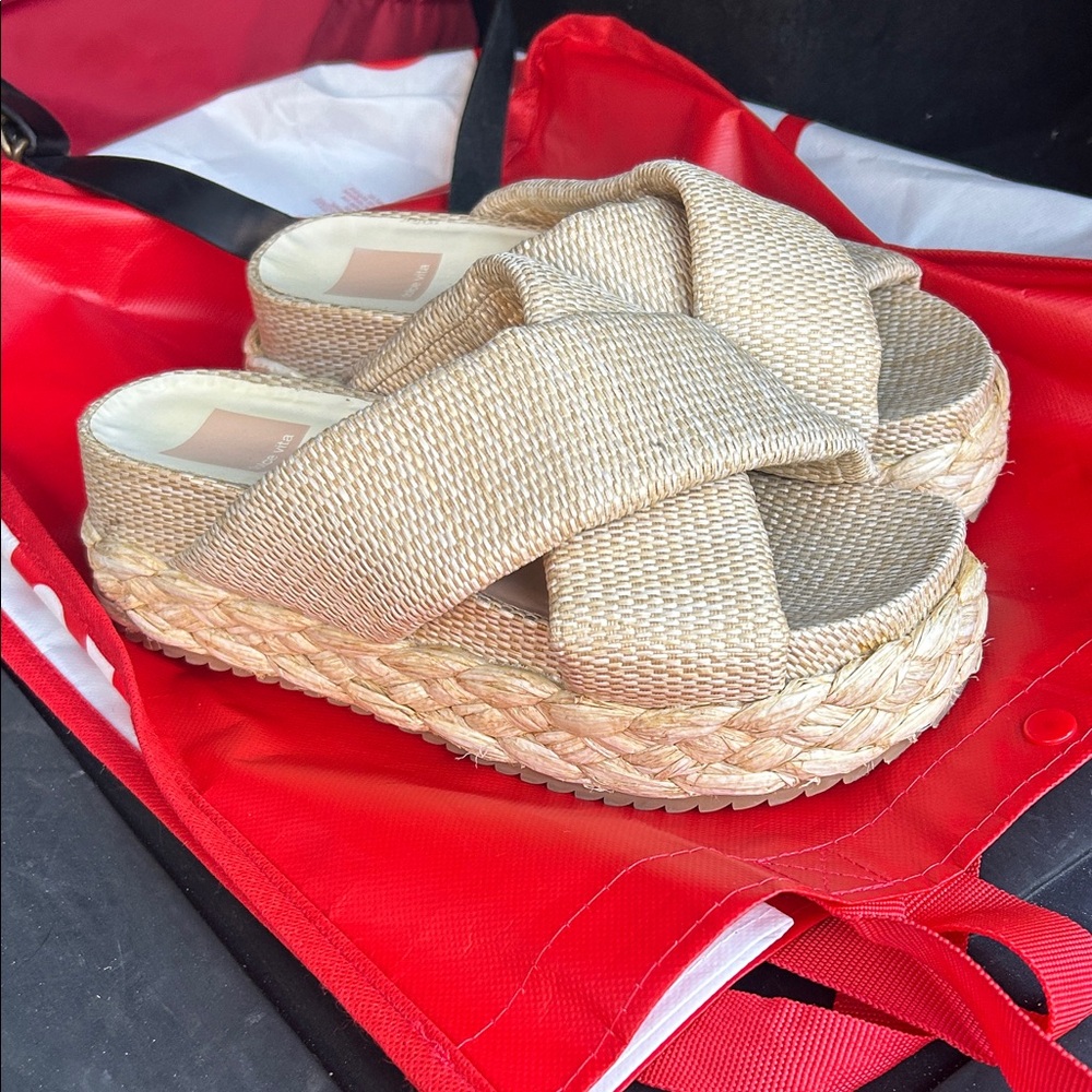Dolce Vita Tan Woven Espadrille Sandals
